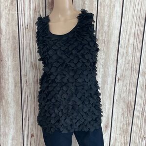 Milano Black Textured Tank Top Size Medium